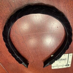 Scunci Black Velvet Braided Headband